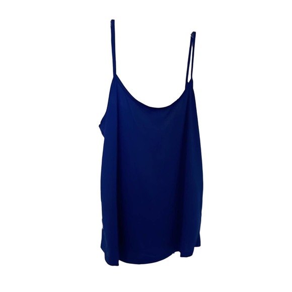 Pleione 2 piece Blue Tank Under Sheer Floral Cap Sleeve Top with Tie Small NWT - Picture 2 of 11